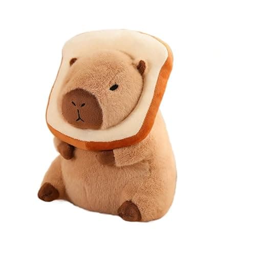 Karoeiwa Capybara Plush with Wearable Toast Headgear 11 inch Cute Bread Capibara Stuffed Animal Ultra Soft Plushies Toys Kawaii Gifts for Kids Brown thumbnail 2