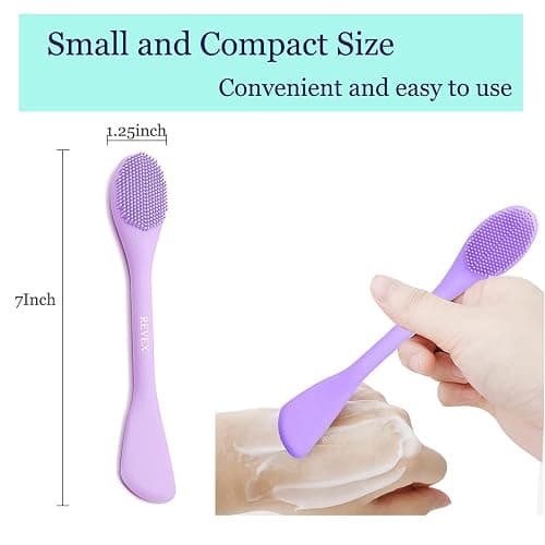 REVEX Pore Cleaning Brush,Face Scrubber,Exfoliating Pore Scrubber,2Pcs Silicone Face Mask Applicator,Mask Applicator Tool for Facial Mud,Face Brush for Women Men.(Pink+PurPle) thumbnail 5