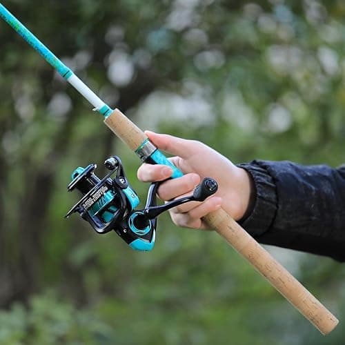 Sougayilang Fishing Rod and Reel Combo, 2-Piece 5-Foot 6-Inch Graphite & Fiberglass Rod, Durable and Strong, Quickset Anti-Reverse Fishing Reel (1Pack/2Pack) thumbnail 7