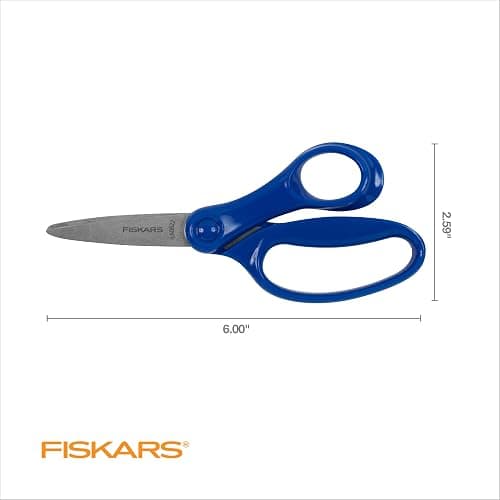Fiskars 6" Big Kids Scissors for Kids Ages 8-11, Scissors for School or Crafting, Back to School Supplies, Color May Vary - Assorted Colors - Single Pack thumbnail 8