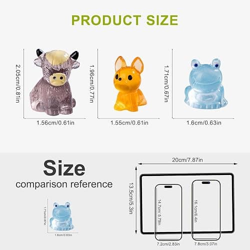 jrootouh 52pcs Mini Resin Animal Figures Bulk Duck Mushroom Frog Tiny Resin Animals Little Small Figures Miniatures for Party Favors Bag Fillers Dollhouse Decor thumbnail 3