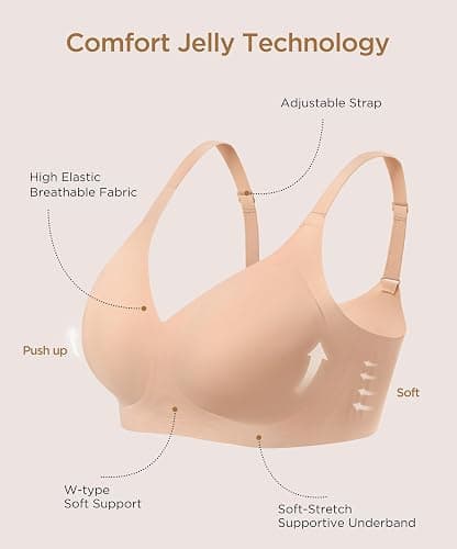 habibee Bra for Women No Underwire Comfort Seamless Bras Push Up Wireless Bras Full Coverage Bralettes, Bra Extender thumbnail 8