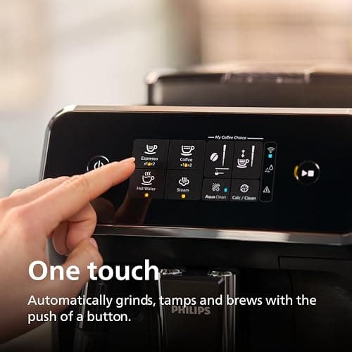 Philips 2200 Series Fully Automatic Espresso Machine, Classic Milk Frother, 2 Coffee Varieties, Intuitive Touch Display, 100% Ceramic Grinder, AquaClean Filter, Aroma Seal, Black (EP2220/14) thumbnail 5