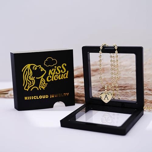 KISSCLOUD Heart Initial Necklaces for Women 14K Gold Silver Dainty Letter Charm Necklace Cute Bubble Personalized Name Pendant Ball Chain Necklace Non Tarnish Trendy Jewelry Gift thumbnail 8