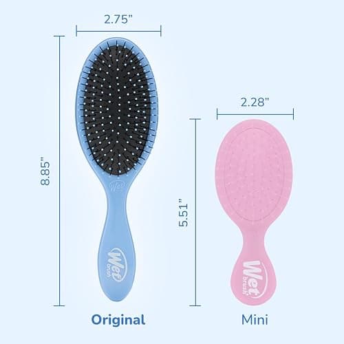 Wet Brush Detangling Brush, Original Detangler Brush (Sky) - Wet & Dry Tangle-Free Hair Brush for Women & Men - No Tangle Soft & Flexible Bristles for Straight, Curly, & Thick Hair thumbnail 5