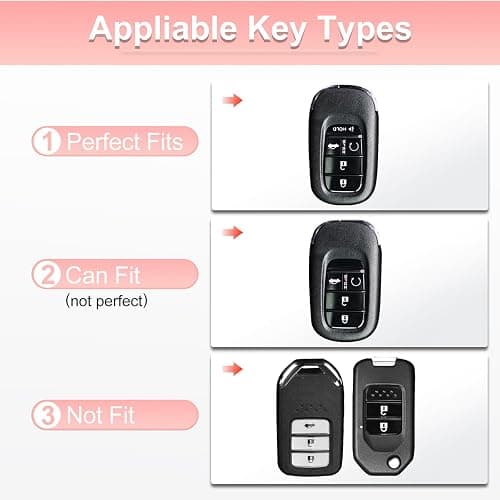 Pangpai Pink Key Fob Cover for Honda, Soft TPU Key Case Protection with Bling Keychain Fit for 2022 Honda Accord Civic CRV Pilot Odyssey 11th Gen Smart Key Holder thumbnail 2