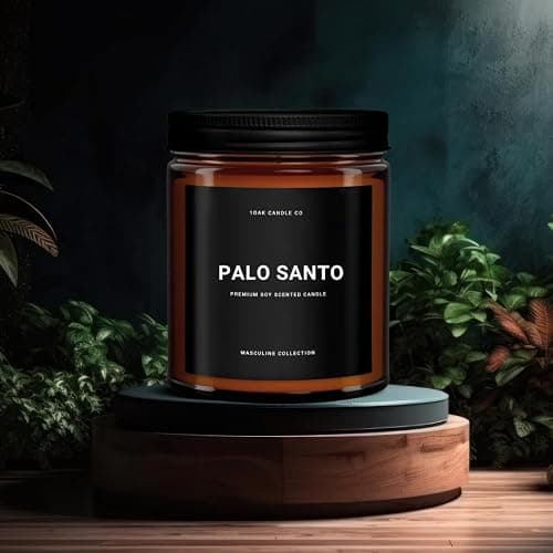 1OAK Scented Candles for Men - Palo Santo Candle - Mens Candles for Home - Masculine Candle - Long Burning Premium - Soy Wax (7oz.) thumbnail 5