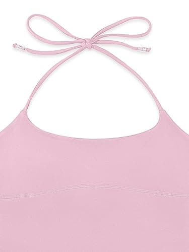 REORIA Women's Sexy Halter Backless Double Lined Tank Top Y2k Trendy Camisole Crop Tops - X-Small - Light Pink thumbnail 5