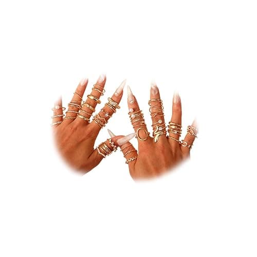 CHICUTIE Gold Knuckle Rings Set For Women Stackable Joint Finger Midi Rings Dainty Cubic Crystal Zirconia Simple Hollow Twist Cute Rings Pack Jewelry Gift thumbnail 8