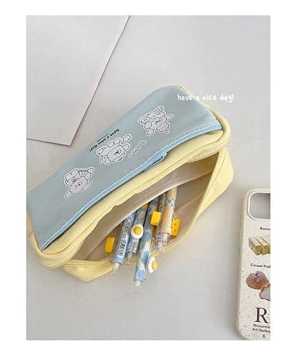 Aesthetic Coquette Organizer Cutecore Makeup Bag For Purse Kawaii Animal Print Cosmetic Bag Y2K Makeup Pouch For Women (Blue) thumbnail 7