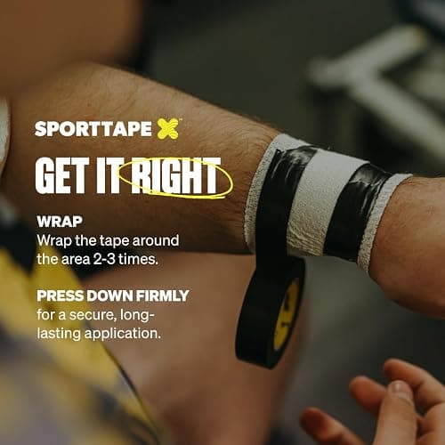 SPORTTAPE 6 Rolls Sock Tape - Black - 1.9cm x 20m | PVC Insulating Tape for Football, Soccer & Rugby - Holds up Football Socks, Shin Pads & Shin Guards | Secures Lifting Blocks, Boots & Ears thumbnail 7