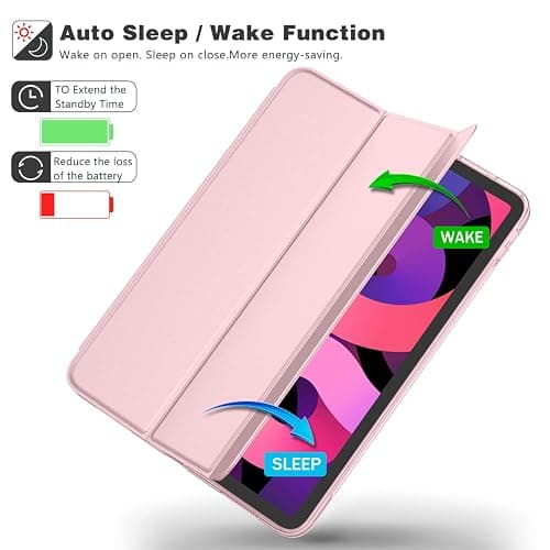 iMieet iPad Air 11 Inch Case M3 2025/M2 2024 - iPad Air 5th/4th Generation Case 2022/2020 10.9 Inch, Slim Hard PC Translucent Back Shell Cover, Support Touch ID(Pink) thumbnail 4