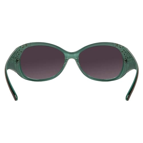 Piranha Aubrey Large Oval Black & Turquoise Women's Sunglasses w/Rhinestone thumbnail 4