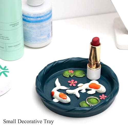 wowhalolo Koi Fish Ring Dish - Resin Jewelry Tray, Jewerly Holder for Women& Engagement Gift, Wedding Ring Holder for Ceremony, Key Bowl for Trinkets, Small Decorative Tray thumbnail 6