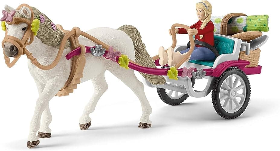 schleich Horse Club - 32PC Cute Carriage Playset with Pony Figurine - Realistic Horse Coach Set with Toy Rider and Dog - Equestrian Set with Accessories for Imaginative Play - Kids Ages 5+ | 42467 thumbnail 7