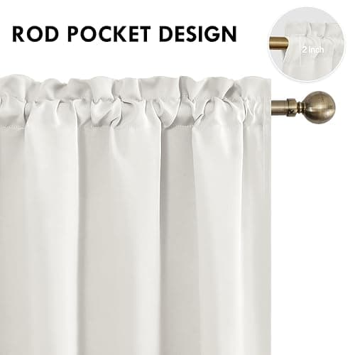DWCN Blackout Curtains for Bedroom Living Room 42 x 84 Inch Long Ivory | 2 Panels Set, Room Darkening, Thermal Insulated, Light Blocking, Rod Pocket Drapes, Noise Reducing Window Treatments thumbnail 5