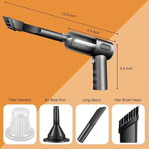 YUNYILAN Wireless Handheld Car Vacuum Cleaner High Power Rechargeable Household Mini Vacuum, Vacuum for Desk, Home and Office Dust Cleaning, Protable Vacuum Cleaner for Car thumbnail 3