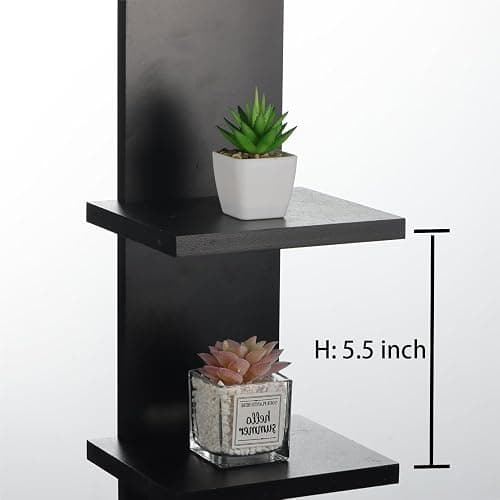 Hlimior 2 Pack 7 Tier Wall Shelf Unit - Lack Floating Shelf, Compact Display Floating Shelf, Vertical Column Wall Decor Mount Floating Storage Organizer Tall Tower Shelf for Bedroom, Living Room thumbnail 3