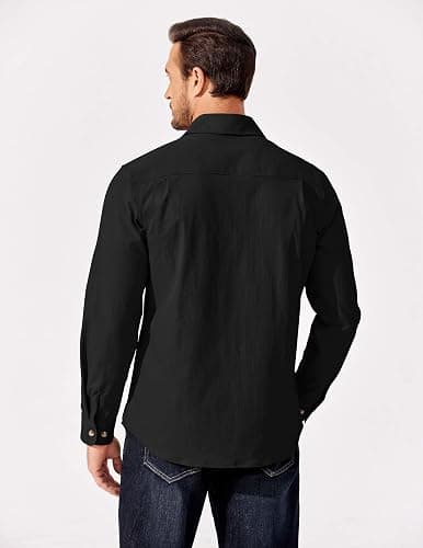 COOFANDY Men's Long Sleeve Button Up Shirt Jacket with Flap Pockets thumbnail 5