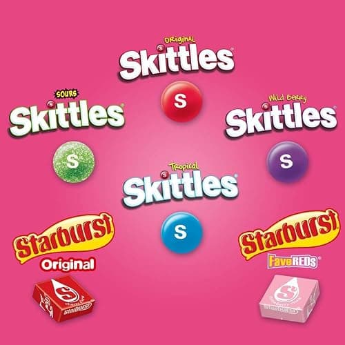 SKITTLES & STARBURST Assorted Candy Variety Pack for Holidays, Gifts, Parties, Candy Assortment, 62.79 oz (30 Count) Bulk Box thumbnail 3
