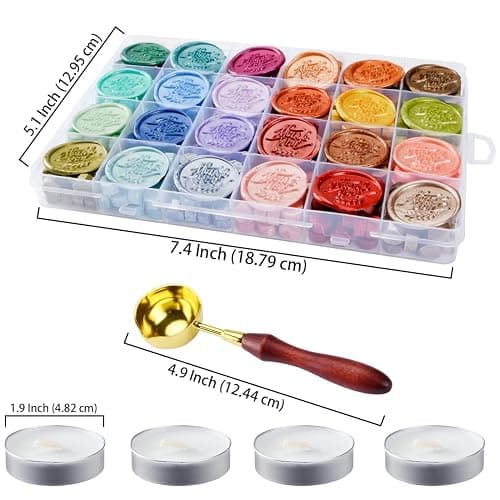Metallic Assorted Color Seal Beads - 24 Colors for Making Wax Seals, Decor for Envelope, Letter, Wedding Invitation and Sealing Wine Bottle thumbnail 4