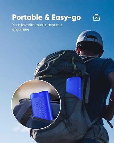 Bluetooth Speaker Stocking Stuffers for Men Women Teens Boys Girls: Portable Wireless, IPX5 Waterproof, White Elephant Gifts for Adults, Up to 20H Playtime, TWS Pair, for Home/Party/Outdoor (Blue) thumbnail 6