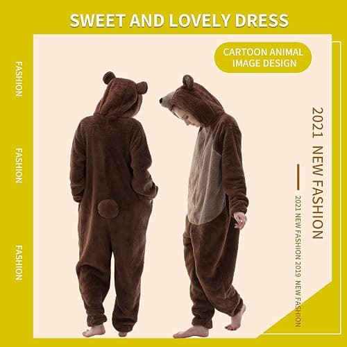 COSUSKET Snug Fit Unisex Adult Onesie Pajamas, Flannel Cosplay Animal One Piece Halloween Costume Sleepwear Homewear thumbnail 2