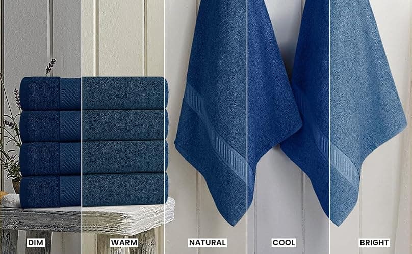 Utopia Towels 6 Pack Medium Bath Towel Set, 24 by 48 Inches, 500 GSM 100% Ring Spun Cotton, Lightweight and Highly Absorbent Quick Drying Premium Towels for Hotel, Spa and Bathroom, Navy - 24" x 48" - 6 Pack - Navy thumbnail 6