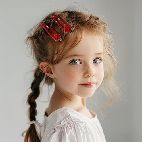 Kesvila 20 Pcs Ladybug Hair Clips, Animal Hair Clips for Girls and Women, Girl Hair Accessories, Snap Barrettes, 5cm/1.96inch, 20 Piece thumbnail 5