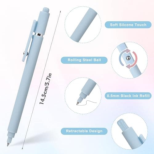 Stocking Stuffers for Women: 7 Pcs Gel Pens 0.5mm Quick Dry Black Ink Fine Point Smooth Writing Pens High-End Series Ballpoint for Office School Supplies Christmas Gifts for Women Girls Nurse Teacher thumbnail 2