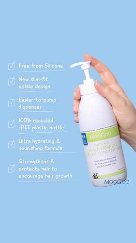 MooGoo Natural Milk Shampoo & Cream Conditioner Pack - For Itchy, Dry, Eczema, Psoriasis & Dandruff Prone Scalps – SLS, Silicone, Sulfate & Paraben Free - Natural & Gentle Formula – 2x 500ml thumbnail 5
