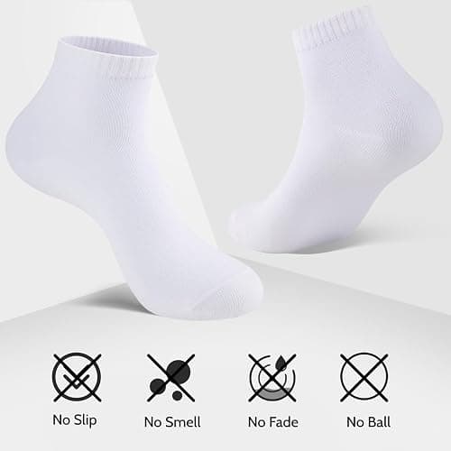 LITERRA 20 Pairs Women's Ankle Socks - Bulk Value Pack, Breathable Casual Basic Athletic Socks for Women Size 5-9/9-11 thumbnail 6