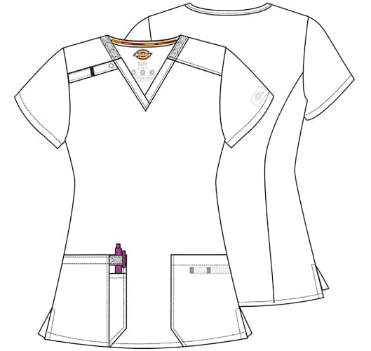 Dickies Women's Scrub Top V-Neck Top with 2 Pockets, Moisture Wicking and 360° Stretch Fabric - DK615 thumbnail 8