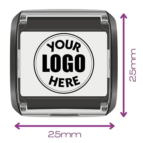 Business Logo Personalised Stamp, 25mm x 25mm Custom Stamp (Black) thumbnail 3