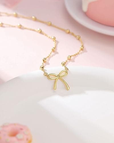 UNGENT THEM You Are Loved - Cute Bow Necklace Happy 8th 9th 10th 11th 12th 13th 14th 15th 16th 18th Birthday Gifts for Girls Women thumbnail 7