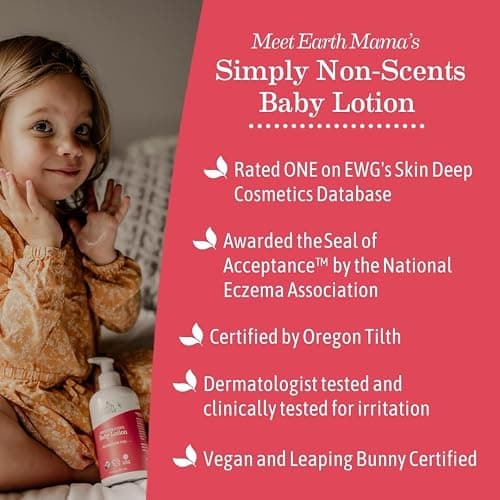 Earth Mama Simply Non-Scents Baby Lotion for Dry Skin - Calendula Cream for Newborn Skin Care - 8 oz - Fragrance Free - Infant Essentials thumbnail 5