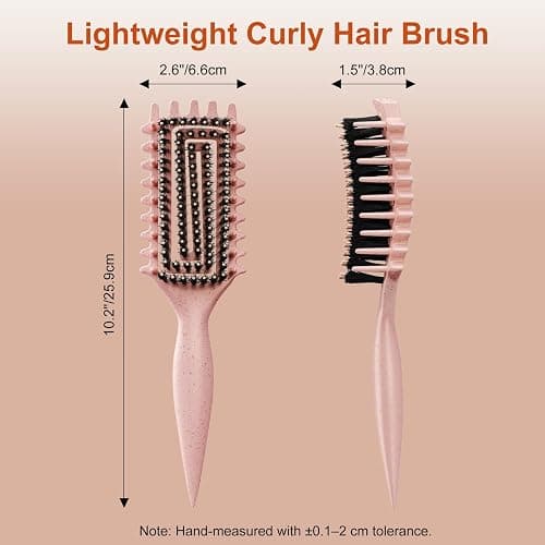 Curly Hair Brush with Boar Bristle & Wide-Tooth, Define & Detangle Wet/Dry thumbnail 6