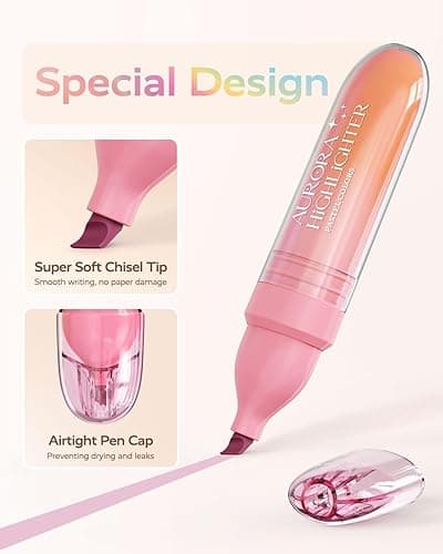 Four Candies 12 Pcs Highlighters Assorted Colors, Cute Pastel Highlighter Set, Dry Quickly, Soft Chisel Tip, Assorted Colors Bible Highlighter for No Bleed, Aesthetic Highlighters for School, Office - 12 thumbnail 4