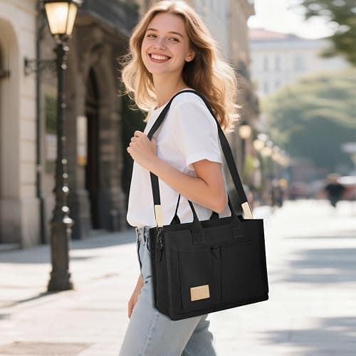 Tote Bags for Women Canvas Tote Purse Crossbody with Pockets Top Handle Shoulder Satchel Bag for Women thumbnail 2