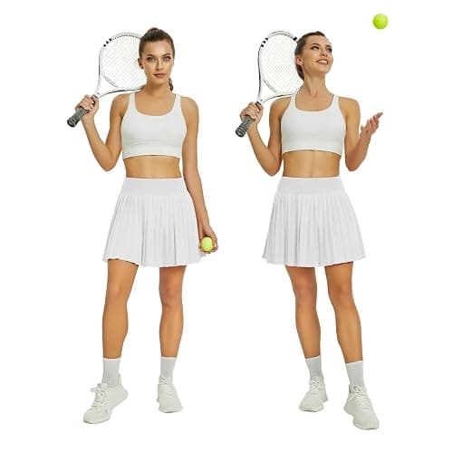 DLOODA Womens Pleated Tennis Skirts with Pocket Shorts High Waisted Skorts Lightweight Golf Skirt Flowy Athletic Skort thumbnail 5