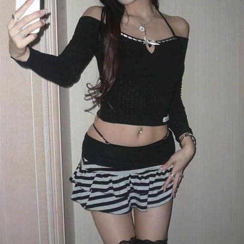Mcbling Accessories Y2K Skirt - Gyaru Clothes Scenecore Gyaru Fashion Harajuku Cutecore Cute Kawaii 2000s Rave Outfit Emo Alt thumbnail 5