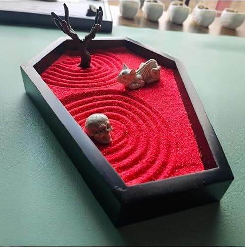 Zen Garden for Desk Gothic Gifts Office Desk Decor Mini Zen Garden Kit (Gothic Set A) thumbnail 6