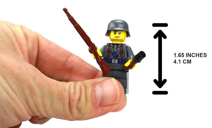 Battle Brick 1.6 Inches Tall German Kar98 WW2 Soldier Custom Minifigure | Printed in the USA | Genuine Military Minifig | Great Gift for Ages 8+ to Adult AFOL thumbnail 2