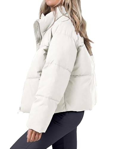 Cityork Women's Puffer Jacket Lightweight Oversized Long Sleeve Full Zipper Baggy Short Puffer Coats with Pockets thumbnail 2