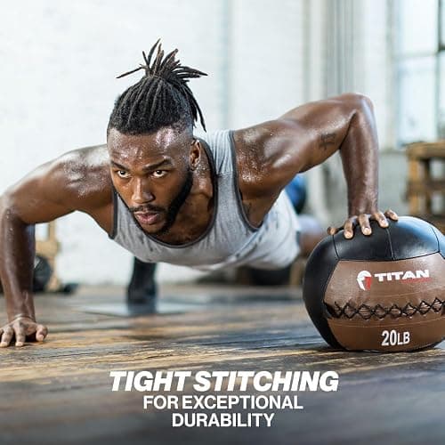 Titan Fitness Soft Leather Medicine Wall Ball Durable, Endurance, Cardio, Core Strength thumbnail 4