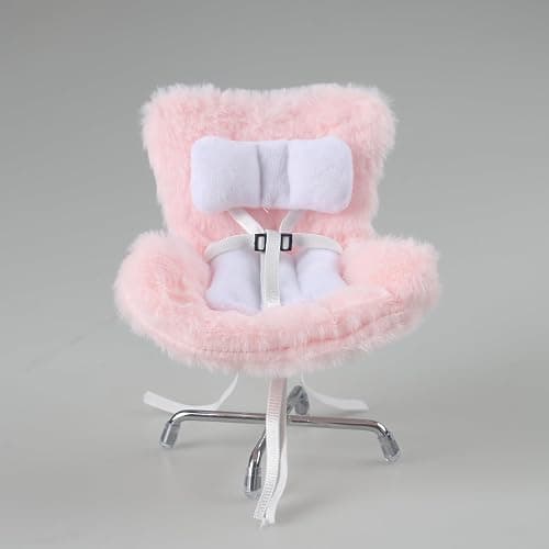 Doll Car Seat Compatible with Labubu, Chair for 3–8 inch Dolls - Adjustable Safety Strap, Air Vent Clip & Desktop Stand, Soft Cushion, Cute Car Ornament Gift for Collectors & Fans (Pink) thumbnail 4