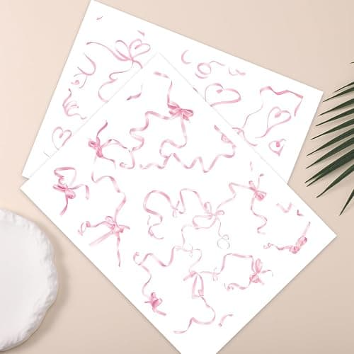 2pcs Bows Stickers for Owala, Cute Tumbler Decals Glass Cup Bows Decals Cute Coquette Tumbler Stickers Love Water Bottle Accessories Compatible with Owala 24oz Water Bottles (Pink) thumbnail 2