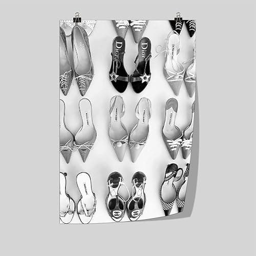 Black And White Poster Heels Y2K Vintage Luxury Posters Retro Fashion Prints Funky Canvas Wall Art for Modern Bedroom Dorm Living Room Office Decor Unframe-style 12x18inch(30x45cm) thumbnail 2