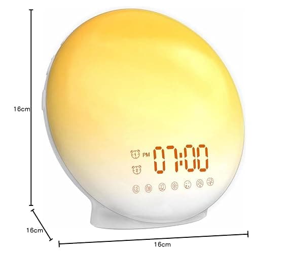Tuerthy Reveil Lumineux, Réveil Intelligent pour Enfants Adultes, Reveil Matin Simulateur d'Aube et Crépuscule, Snooze,7 Sons Naturels, FM Radio Réveil, Veilleuse LED 7 Couleurs, Lampe de Chevet thumbnail 2