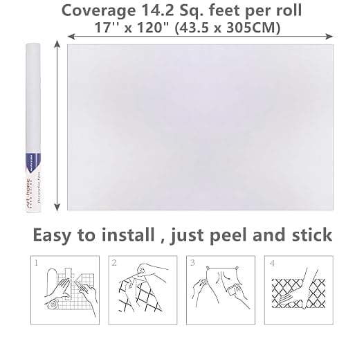 Arthome 17"x120" White Contact Paper, Peel and Stick Matte Wallpaper, Self Adhesive Decorative Vinyl Paper for Countertop, Cabinet, Table, Shelves, Furniture Renovate and Wall Covering Decoration thumbnail 3